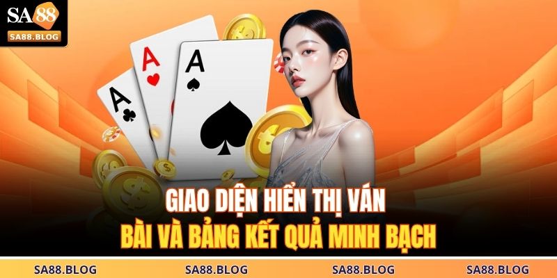 Bài Cào SA88 – Kết Hợp Giữa Tốc Độ Và Tính Toán Chiến Thuật 4 Giao diện hiển thị ván bài và bảng kết quả minh bạch